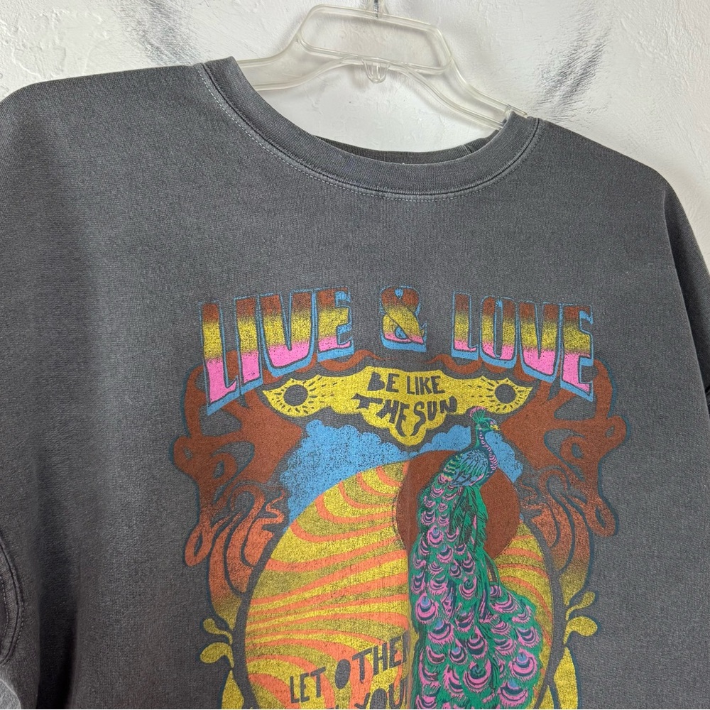 UO Urban Outfitters Project Social T Sweater Pullover Sweatshirt Fleece Sun Gray - Picture 4 of 8